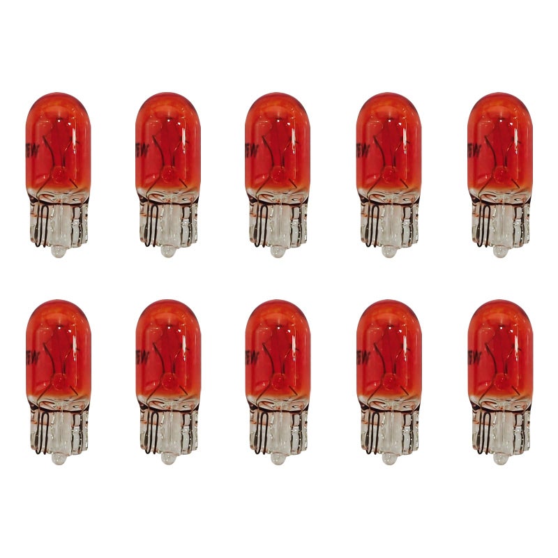 Eponcia 10PCS 194 Bulb T10 Light Bulb 168 W5W 14 Wedge Base 12V 5W Side Marker Dash Turn Light Bulbs Flat Foot Mini Quartz Halogen Width T10 194 2825 License Plate Bulbs Instrument Lights Amber - Image 3