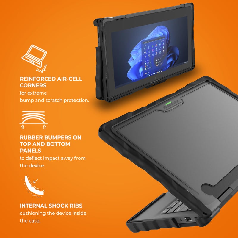 Gumdrop Cases Gumdrop DropTech Hard Shell Laptop Case Fits HP Pro x360 Fortis 11 inch G9 | G10 | G11 Chromebook (2in1) Rugged Drop Tested Shockproof Reliable Device Protection for Office Travel and Business - Black - Image 3