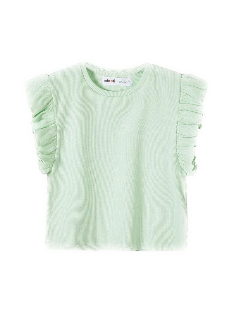 MINOTI Teen Girls Sleeveless Top with Ruffle Shoulders  - Image 2