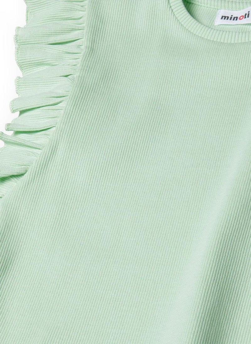 MINOTI Teen Girls Sleeveless Top with Ruffle Shoulders  - Image 4