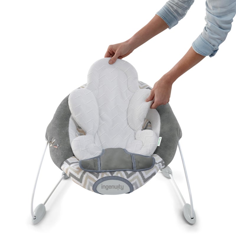 Ingenuity SmartBounce Automatic Baby Bouncer Seat with White Noise, Music, Toy Bar & 2 Plush Infant Toys, 0-6 Months Up to 20 lbs (Braden) - Image 3