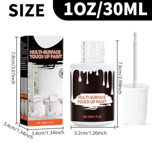 TBTFW White Touch Up Paint White Touch Up Paint for Walls MultiSurface Touch Up Pen Used for Repairing Enamel Shards and Scratches on Door Furniture1 Oz - Image 3
