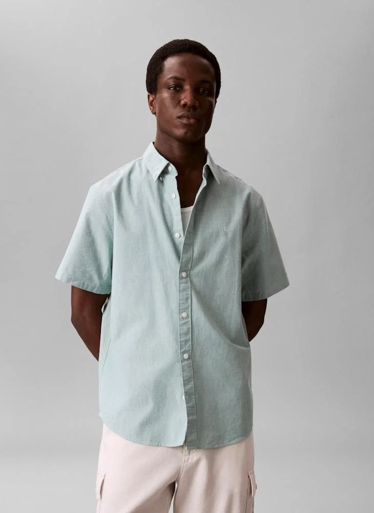 Calvin Klein Jeans  Short Sleeve Oxford Cotton Shirt for Men | Best Price UAE