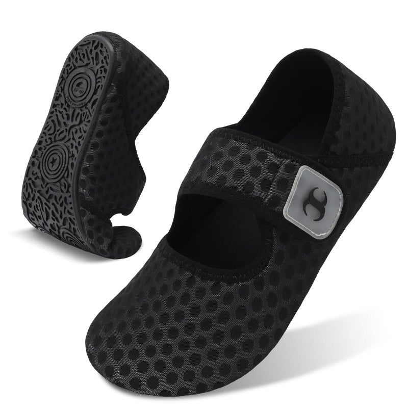 Scurtain Adult Water Shoes Womens Beach Swim Shower Shoes Pool Swimming Gardening Shoes for Women Black Yoga Socks Shoes Wide Summer Barefoot Sandals Size - Image 1
