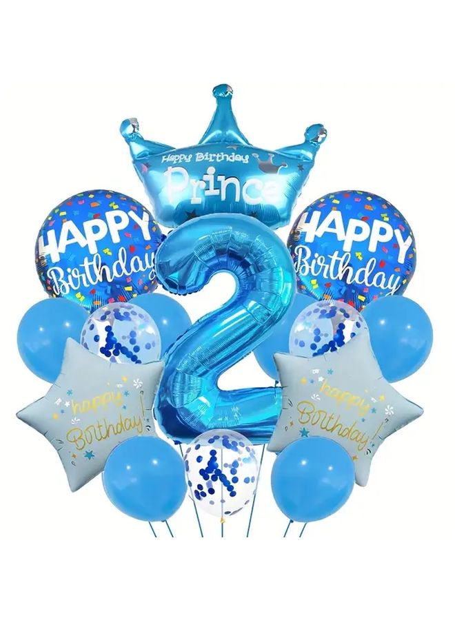 Blue Birthday Balloon Set With Number 4 For Anniversary Graduation Party - Image 3