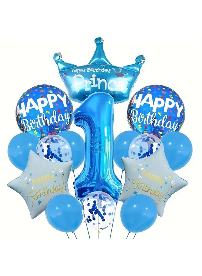 Blue Birthday Balloon Set With Number 4 For Anniversary Graduation Party - Image 2