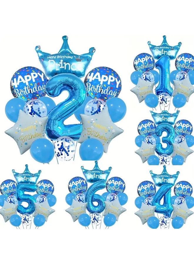 Blue Birthday Balloon Set With Number 4 For Anniversary Graduation Party - Image 1