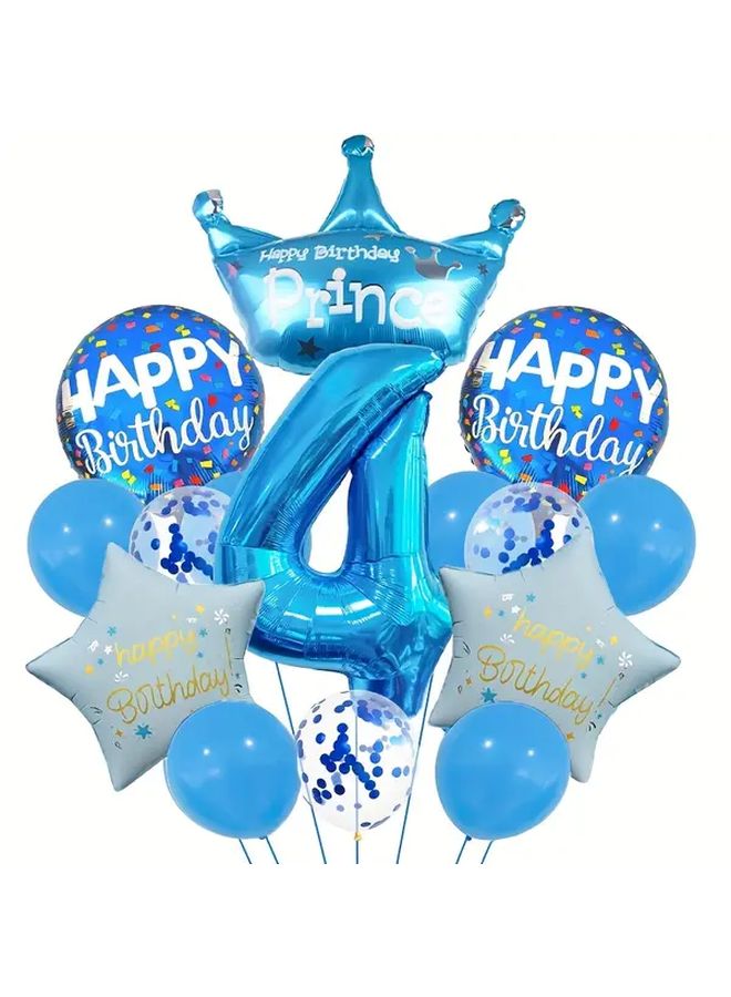 Blue Birthday Balloon Set With Number 4 For Anniversary Graduation Party - Image 5
