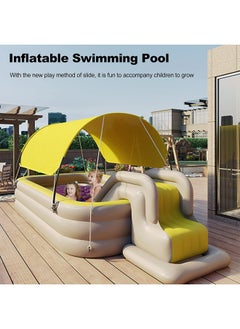 GT-Wheel Inflatable Swimming Pool with Water Slide Inflatable Bouncy Castle Water Pool with Awning  - Image 2