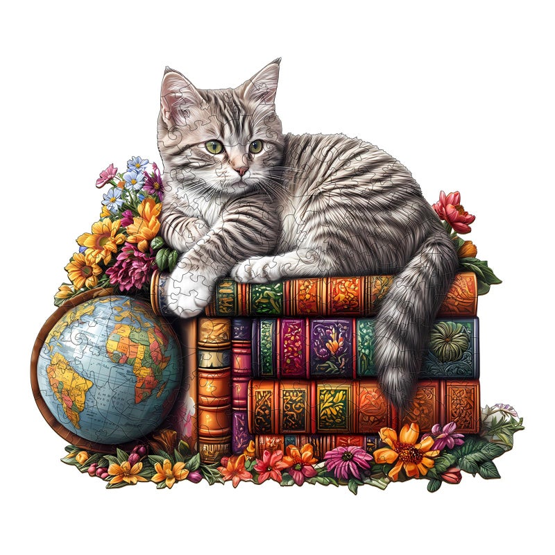 Artipuz Wooden Puzzles for Adults Dr Cat Wooden Puzzle Unique Shape Wood Jigsaw Puzzle for Adults Wood Puzzles Adult Cat Gifts for Kitten Lovers Wall Art Home Decor 90pcs 85 75in S - Image 3
