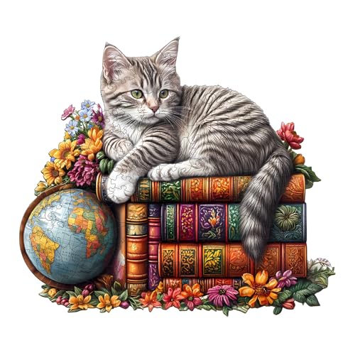 Artipuz Wooden Puzzles for Adults Dr Cat Wooden Puzzle Unique Shape Wood Jigsaw Puzzle for Adults Wood Puzzles Adult Cat Gifts for Kitten Lovers Wall Art Home Decor 90pcs 85 75in S - Image 1