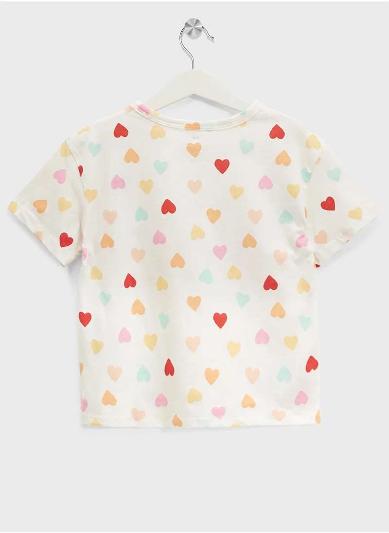 اتش اند ام Printed Jersey Top