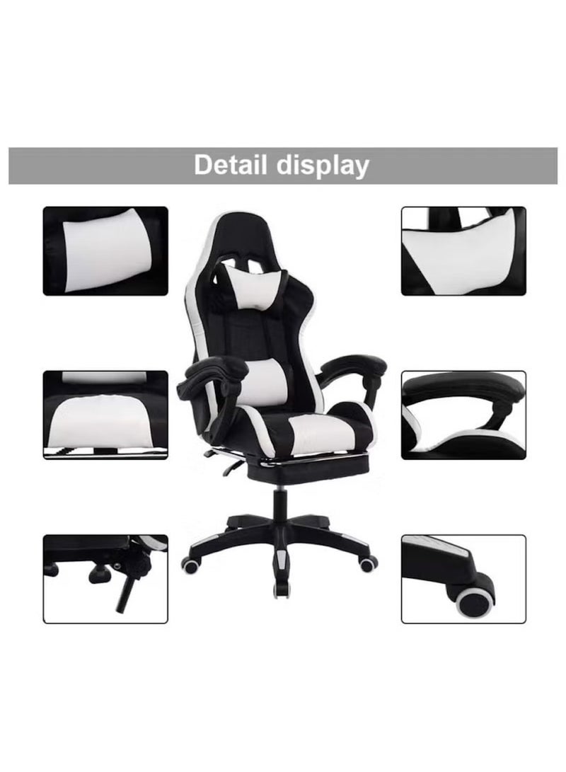 Huitich Ergonomic Gaming Chair with Headrest, Footrest & Armrest – Heavy-Duty Office Throne (Black) - Image 4