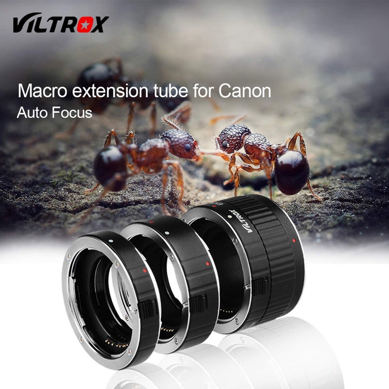 VILTROX مجموعة حلقات تمديد ماكرو بتركيب معدني Viltrox مع تركيز تلقائي AF 12mm، 20mm، 36mm لعدسات Canon EF EF-S لكاميرات DSLR 760D 700D 80D 70D 5DII 5DIII 1300D - Image 2