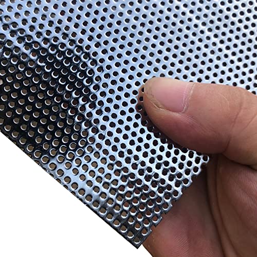 FengYoo Perforated Metal Sheets-Expanded & Perforated Sheets-Stainless Steel Sheet-20GA 0.06" Hole (About 1.5mm) 19.6" X9.8"-Metal Mesh for Ventilation and Fume Filtration - Image 1