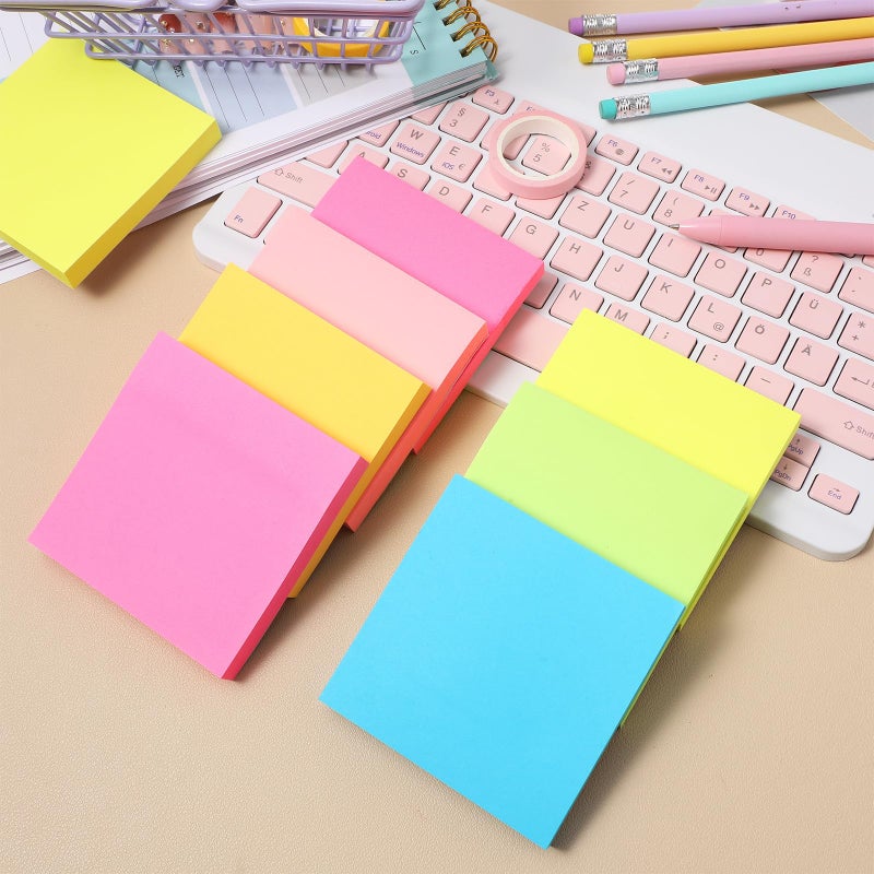 16 Pieces Self Stick Notes Square Blank Memo Pads Sticky Paper for Office School Student Message Recording - Image 4