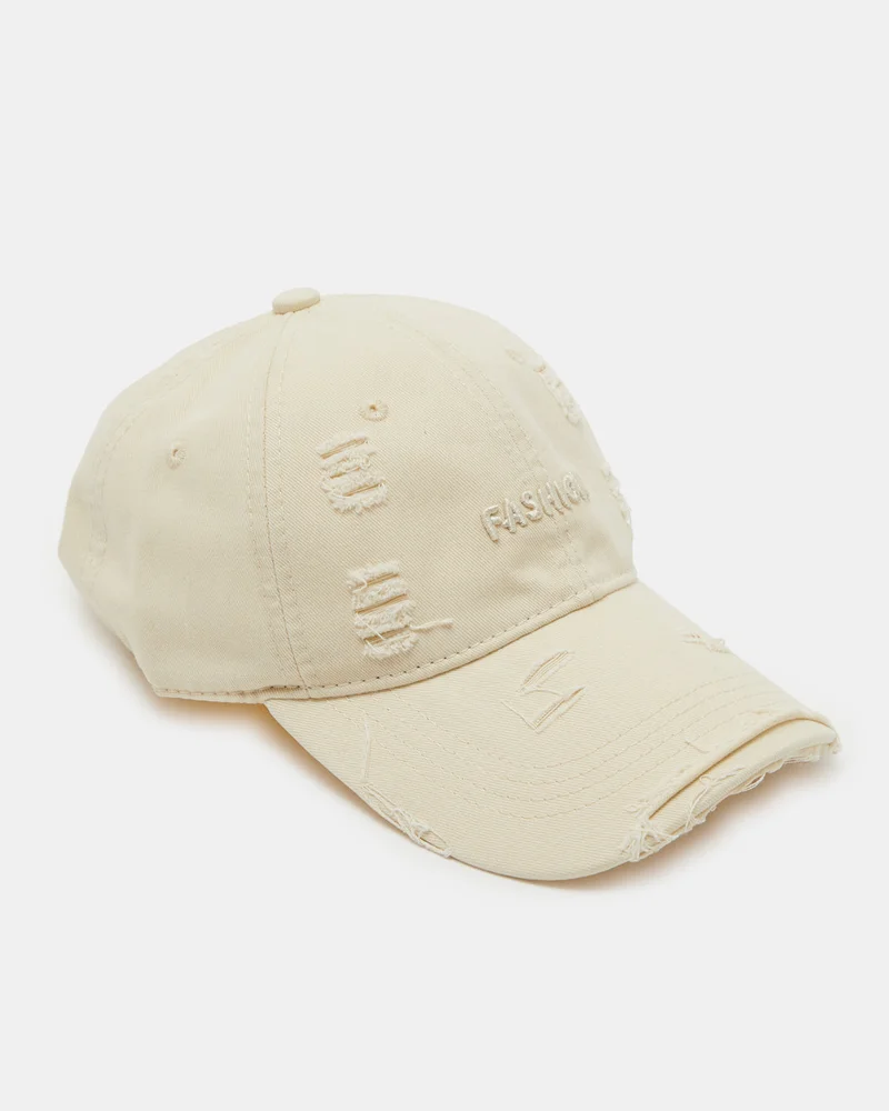 REDTAG Women White Ribbed Cap