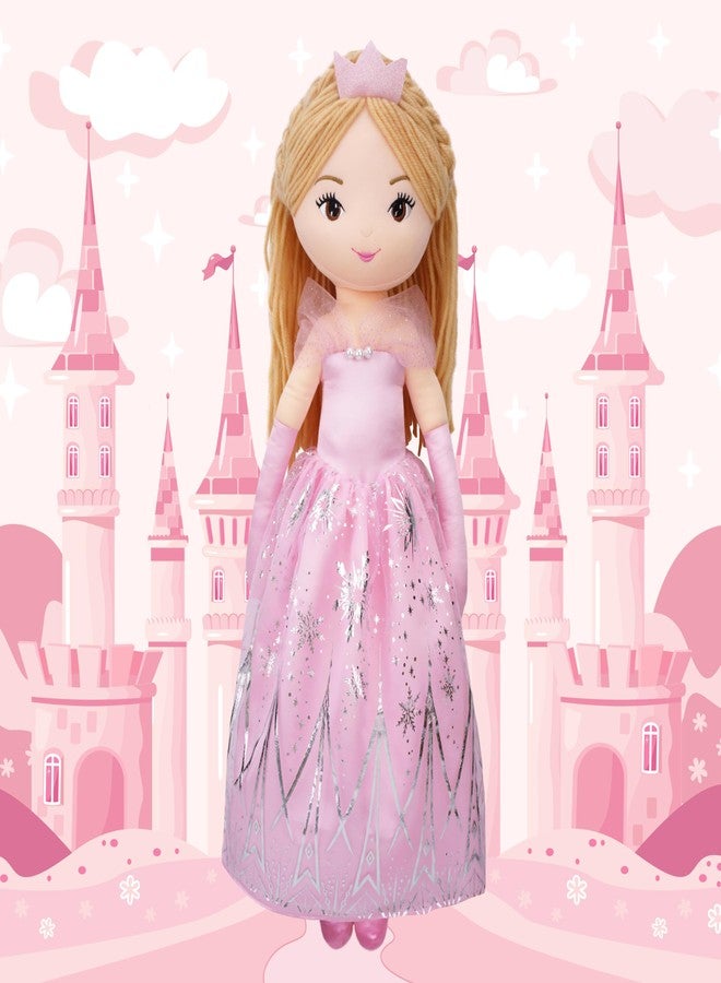 June Garden 30" XL Princess Seraphina Rainbowdream Soft Rag Doll - Adorable Stuffed Life Size Doll Gift for Girls - Pink Dress - Image 5