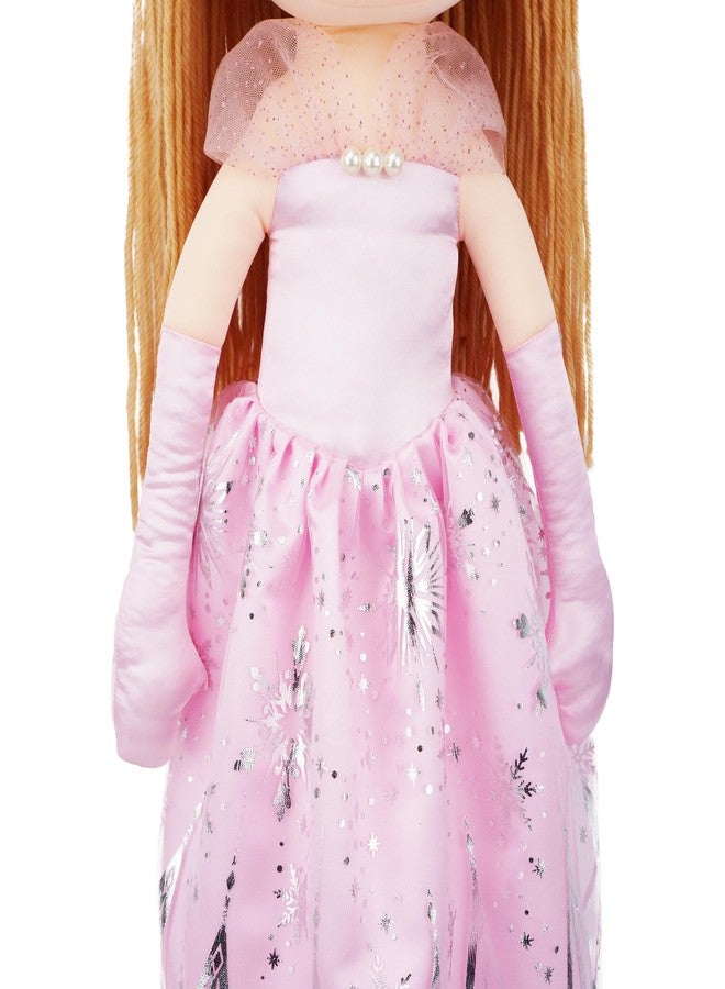 June Garden 30" XL Princess Seraphina Rainbowdream Soft Rag Doll - Adorable Stuffed Life Size Doll Gift for Girls - Pink Dress - Image 4