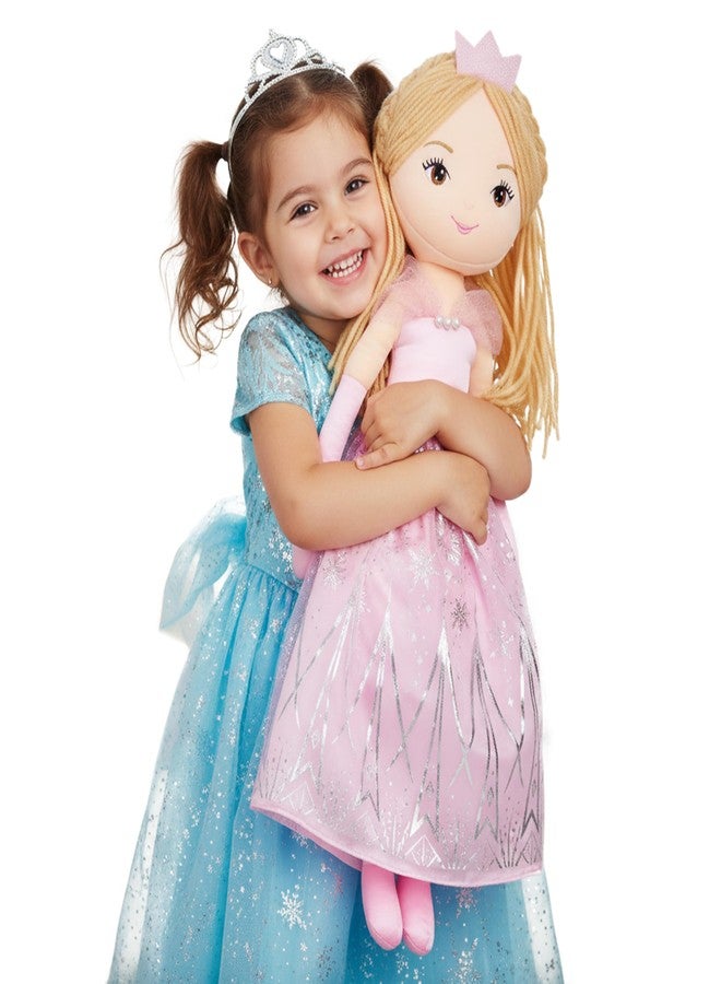 June Garden 30" XL Princess Seraphina Rainbowdream Soft Rag Doll - Adorable Stuffed Life Size Doll Gift for Girls - Pink Dress - Image 1