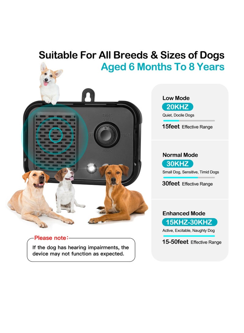 SYOSI Anti Barking Device for Dogs, Safe Dog Barking Deterrent Devices, Automatic 50 Ft Barks No More Dog Training Device Ultrasonic Bark Stopper with 3 Modes, Indoor Outdoor Stop Dog Barking Device - Image 3