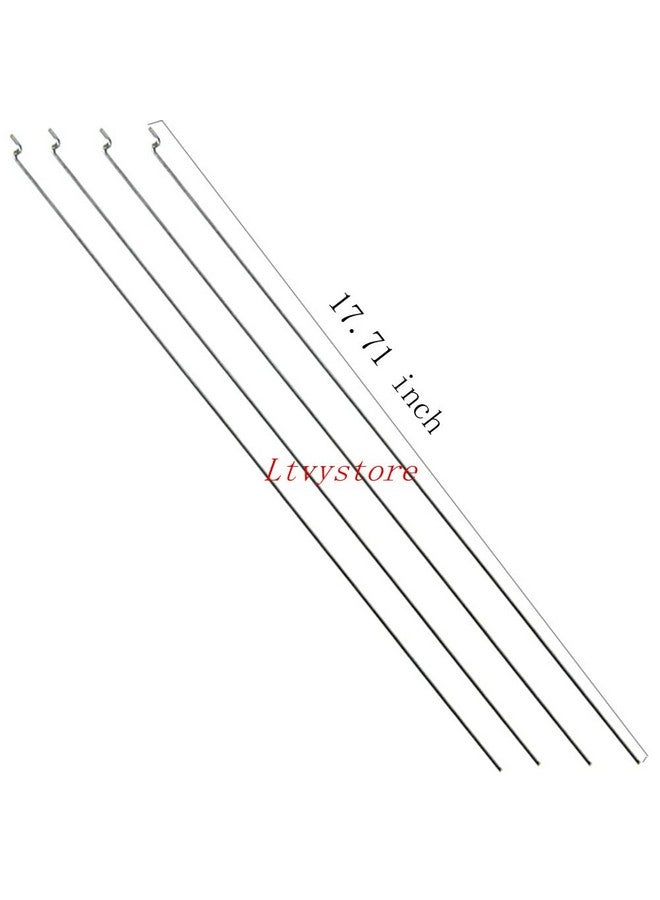 Ltvystore 20Pcs 304 Stainless Steel 1.2 X 450Mm Z Push Rods Parts &20Pcs Nylon Control Horns 21X10 Mm Compatible For Rc Airplane Plane Boat Replacement - Image 4