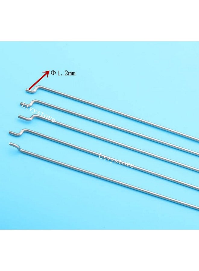 Ltvystore 20Pcs 304 Stainless Steel 1.2 X 450Mm Z Push Rods Parts &20Pcs Nylon Control Horns 21X10 Mm Compatible For Rc Airplane Plane Boat Replacement - Image 3