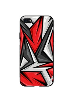 Protective Case Cover For Apple iPhone SE (2022) Texture Sports Racing Style Red Color Design Multicolour