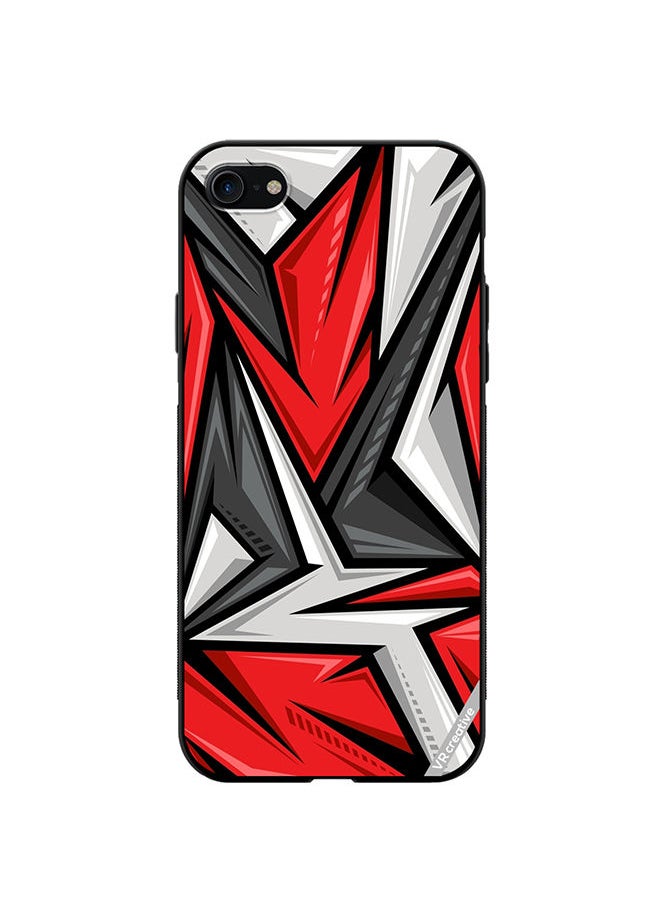VR CREATIVE - Protective Case Cover For Apple iPhone SE (2022) Texture Sports Racing Style Red Color Design Multicolour - Image 1