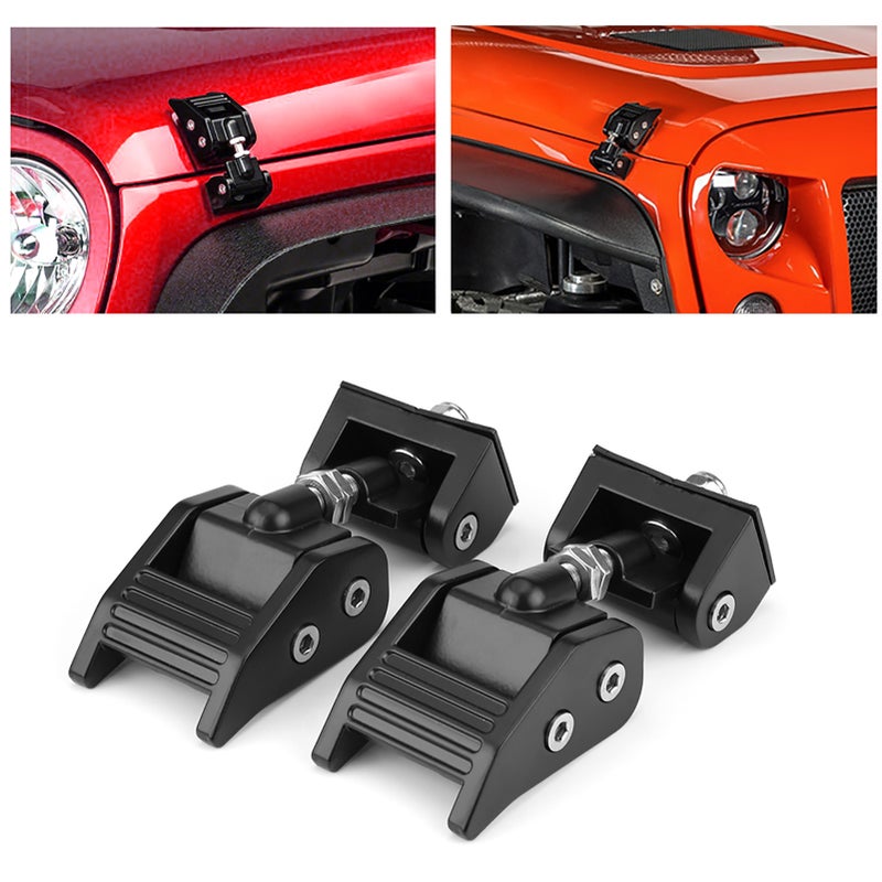 2pcs Hood Lock Latch Bracket Buckle Kit Hold Down for Wrangler JK Unlimited 2007-2017 - Image 4