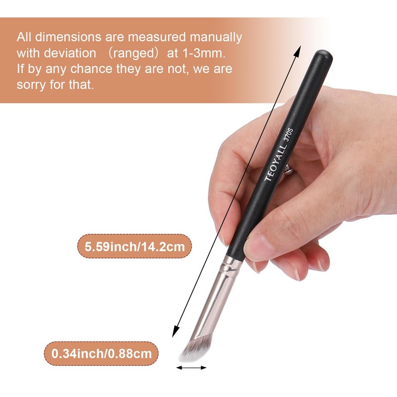 TEOYALL Foundation Contour Conceal Brush Set, 3PCS Angled Synthetic Kabuki Brush for Blending Setting Buffing with Liquid, Cream and Powder Cosmetic (170S/270S/370S) - Image 5