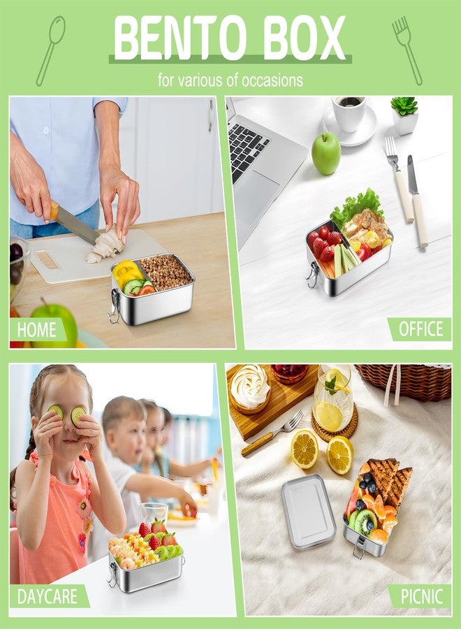تيم فار علبة طعام بينتو من الفولاذ المقاوم للصدأ من تيم فار، سعة 850 مل (28 أونصة)، علبة غداء معدنية صغيرة للبالغين والأطفال، للاستخدام في المنزل/المدرسة/المكتب/السفر، مزودة بقسمين قابلين للإزالة، مانعة للتسرب وآمنة للغسل في غسالة الأطباق. - Image 5