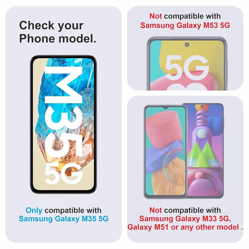 Skyddshield Military-Grade Gorilla Tempered Glass For Samsung Galaxy M35 (6.6 Inch) With Installation Kit | Edge to Edge Coverage | Black - Image 2