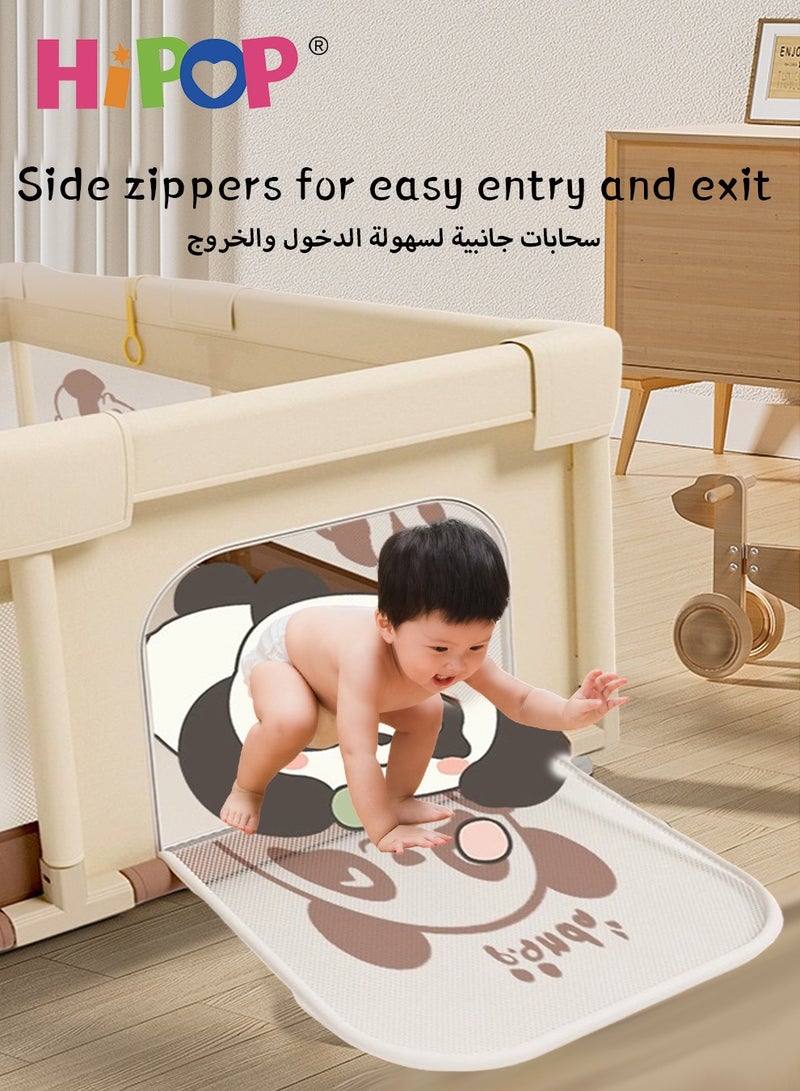 HIPOP Baby Playpen with Safety Fence 150*180cm,Household Climbing Mat with 60 Sea Balls,Indoor Play Game Fence - Image 2