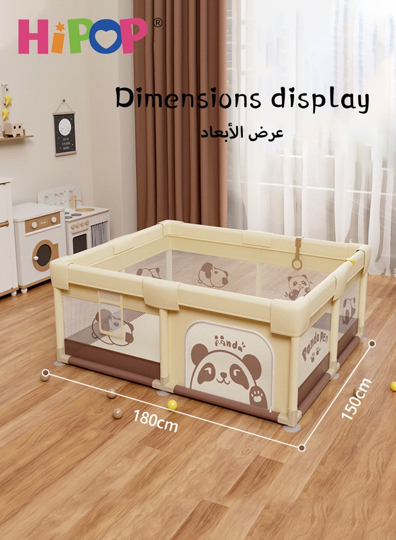 HIPOP Baby Playpen with Safety Fence 150*180cm,Household Climbing Mat with 60 Sea Balls,Indoor Play Game Fence - Image 5