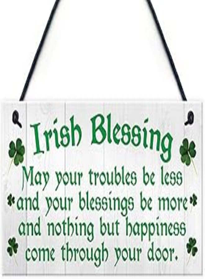Generic Irish Blessing Happiness Friendship Wood Signs Gifts Plaque Home Decor Door Sign 12"x6"(801D1064) 