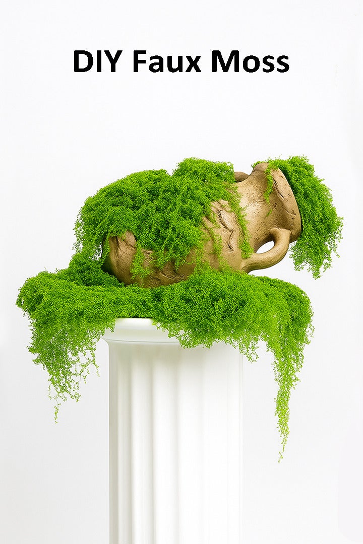 Generic Artificial Moss Grass Natural Fake Grass Faux Garden False Moss Decor for Centerpieces DIY Moss for Potted Plants Home Kitchen Garden Preserved Forest Perfectly Simulates （100g- Light Green）  - Image 1
