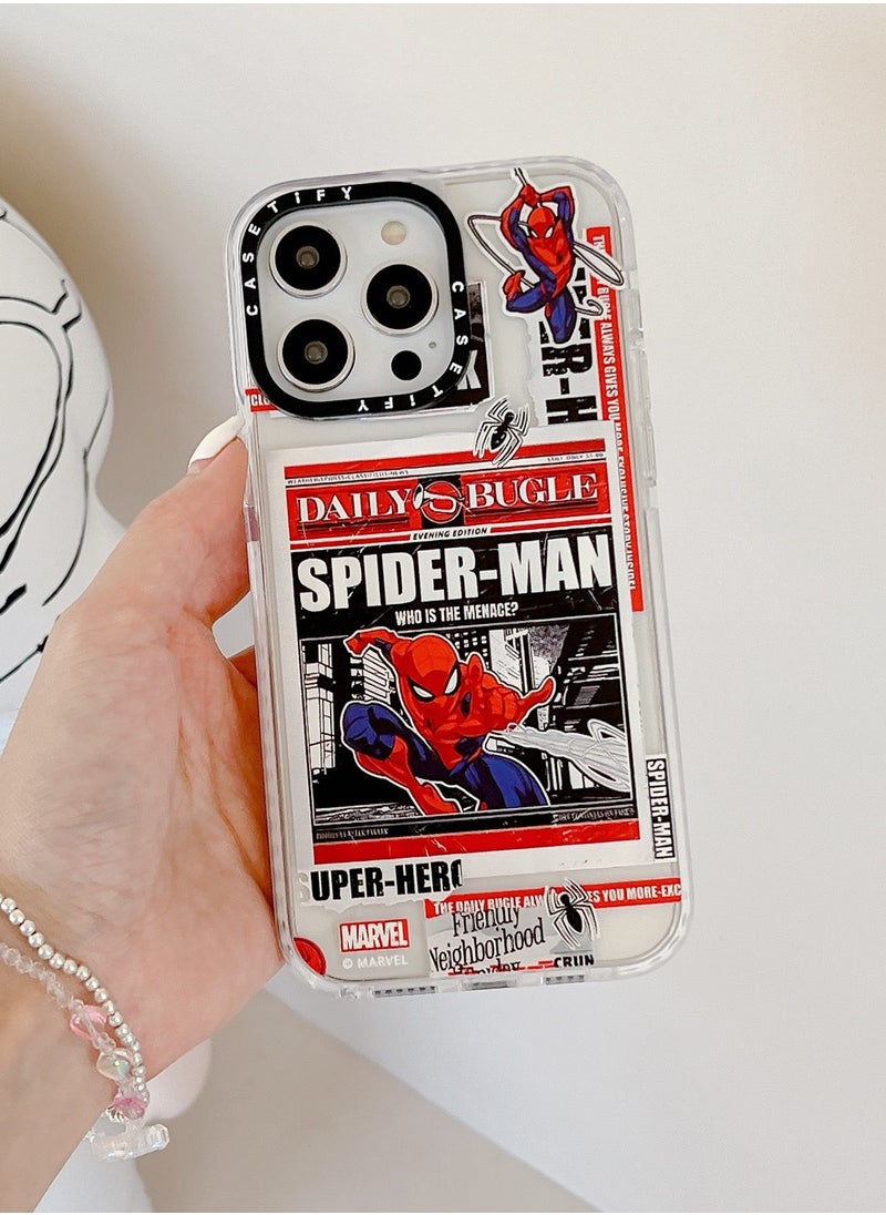 Casetify - Apple iPhone 14 Pro Max Case,Fighting Spider-Man Magnetic Adsorption Phone Case - Semi transparent - Image 1