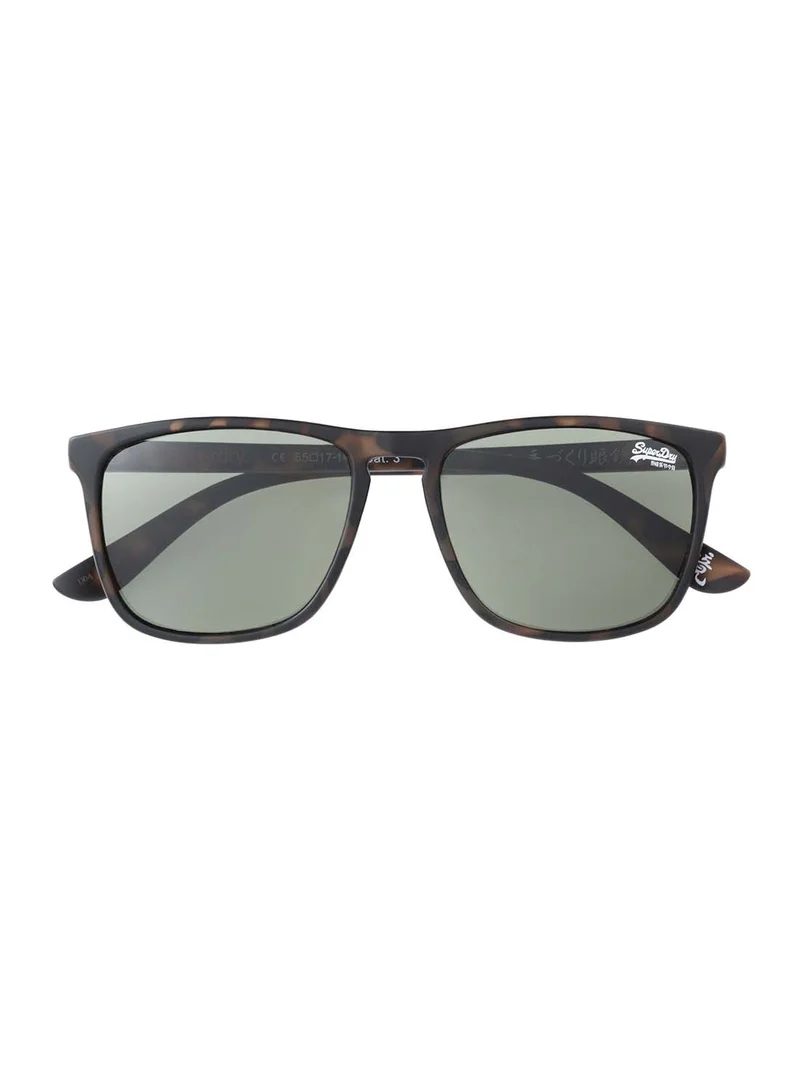 Superdry SHOCKWAVE Full-Rim Rectangular UV Protection Sunglasses - Brown