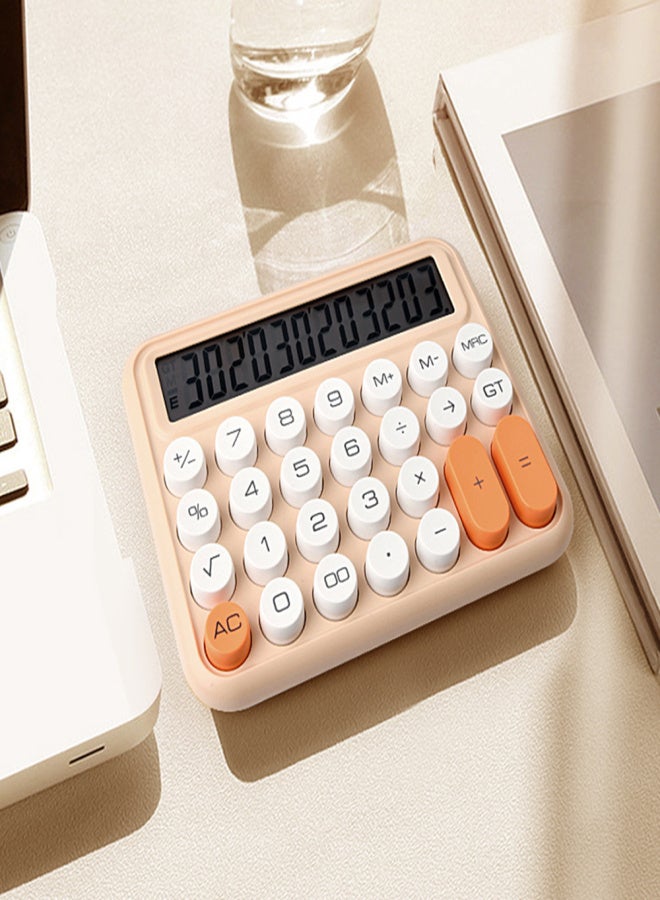 آلة حاسبة لطيفة، شاشة LCD كبيرة مكونة من 12 رقمًا، أزرار دائرية ميكانيكية، ألوان متدرجة جذابة، تعمل بالبطارية، مناسبة للمكتب والمدرسة والمنزل، للأطفال والطلاب والمحاسبين - Image 5