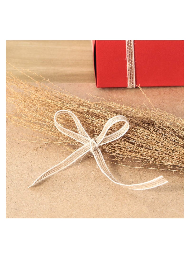 SYOSI Natural Burlap Ribbon Bundle Jute Burlap Ribbon Burlap Ribbon Burlap Ribbon Burlap Ribbon Roll for DIY Handmade Wedding Party Crafts Craft Decoration - Image 4