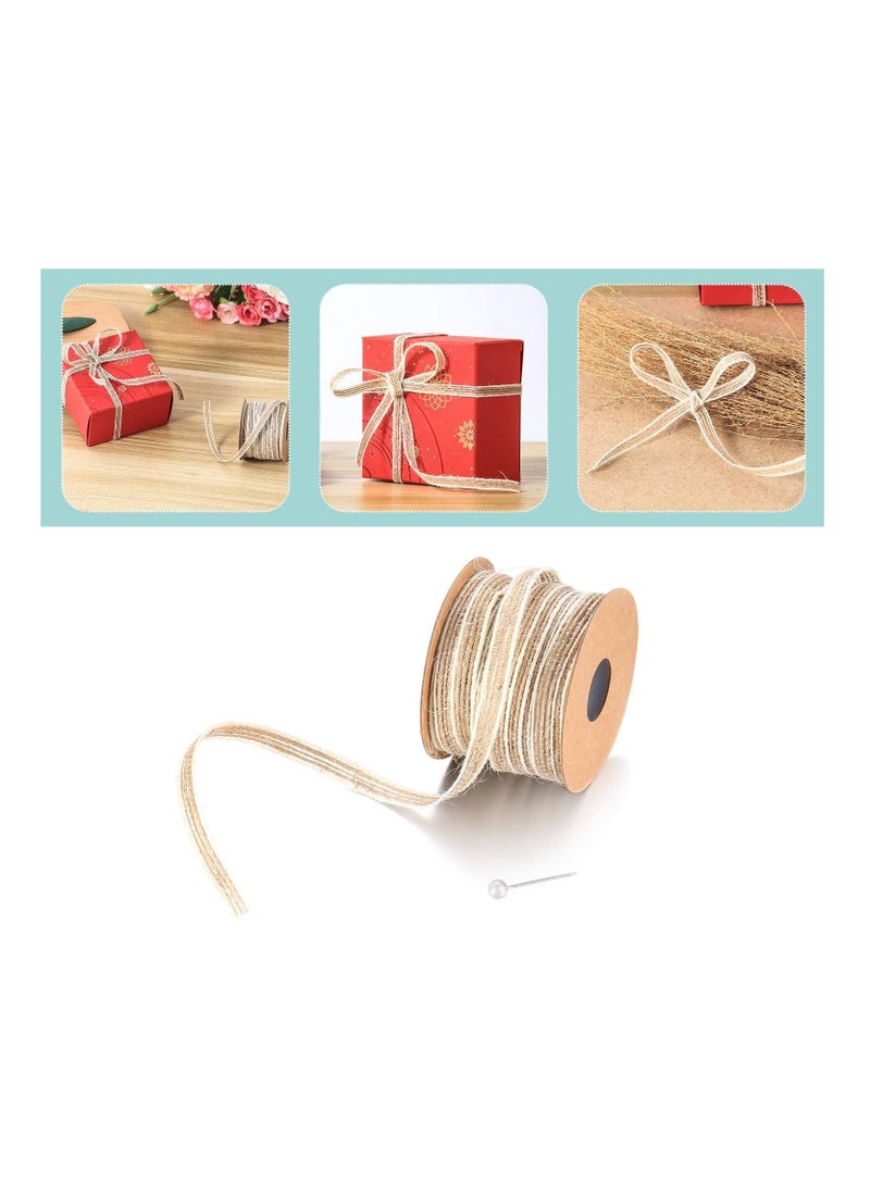 SYOSI Natural Burlap Ribbon Bundle Jute Burlap Ribbon Burlap Ribbon Burlap Ribbon Burlap Ribbon Roll for DIY Handmade Wedding Party Crafts Craft Decoration - Image 5