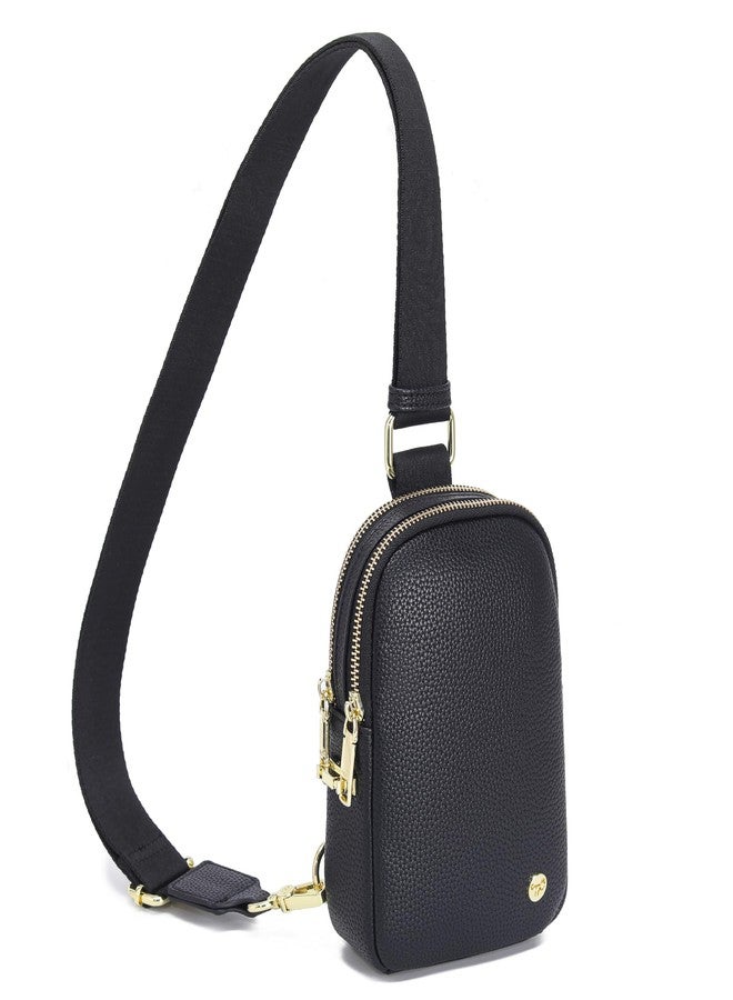 INICAT Small Anti Theft Crossbody Bags Women Valentine's Day Gifts, Vegan Leather Sling Cross Body Purse Travel Essentials(Black) - Image 1