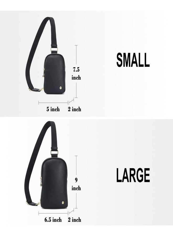 INICAT Small Anti Theft Crossbody Bags Women Valentine's Day Gifts, Vegan Leather Sling Cross Body Purse Travel Essentials(Black) - Image 3