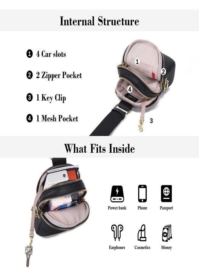 INICAT Small Anti Theft Crossbody Bags Women Valentine's Day Gifts, Vegan Leather Sling Cross Body Purse Travel Essentials(Black) - Image 5