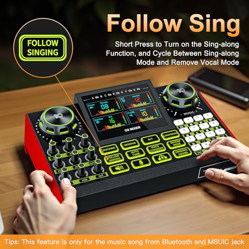 neculogy G9 Gaming Audio Mixer，Podcast Equipment Live Sound Card for Streaming，Audio Interface DJ Mixer Sound Card/Board Condenser Microphone for Tiktok Gaming Video Content Creator Kit. - Image 3