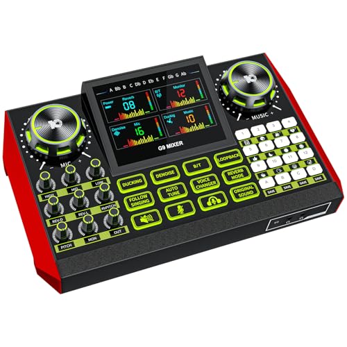 neculogy G9 Gaming Audio Mixer，Podcast Equipment Live Sound Card for Streaming，Audio Interface DJ Mixer Sound Card/Board Condenser Microphone for Tiktok Gaming Video Content Creator Kit. - Image 1