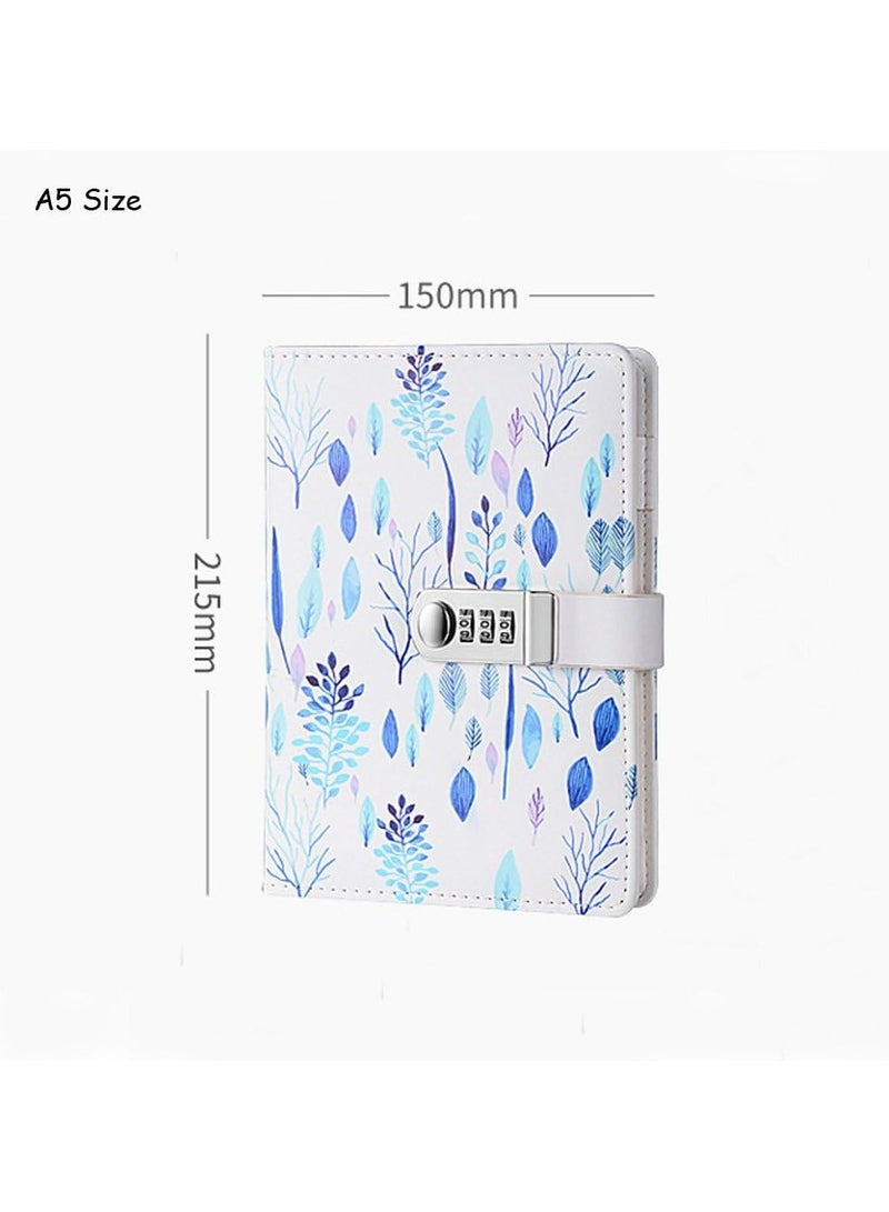 A5 PU Leather Spiral Bound Notebooks with Lock - Image 4