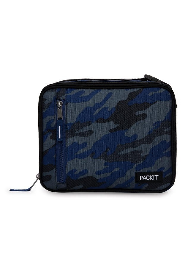 PACKIT PackIt Freezable Classic Lunch Box, Sporty Camo Charcoal Navy, Built with EcoFreeze Technology, Collapsible, Reusable, Zip Closure With Zip Front Pocket and Buckle Handle, Desgined for Lunches  - Image 1