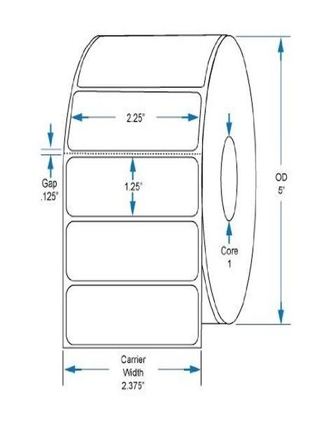 BESTeck 2.25"x1.25" Direct Thermal Labels for Thermal Printers, Perforations Between Labels, 1000 Per Roll, BPA Free, Strong Adhesive (2 Rolls) - Image 2
